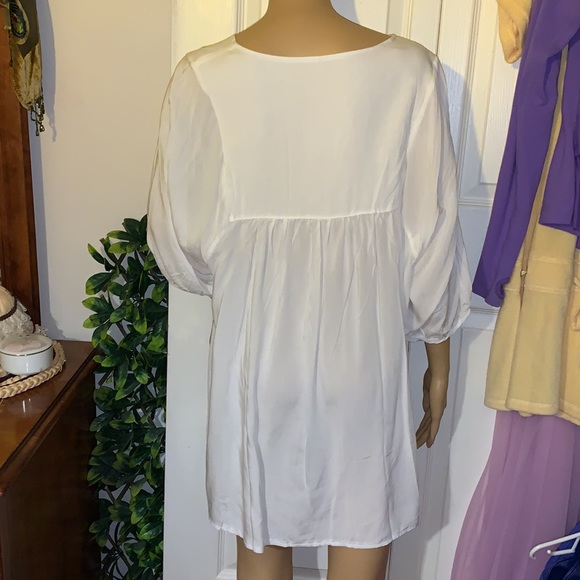 WHITE Embroidered floral Tent babydoll tunic blouse shirt top XL - Picture 10 of 11